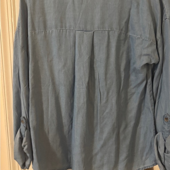 MINE light weight soft denim shirt with button up sleeves Large - Picture 5 of 5